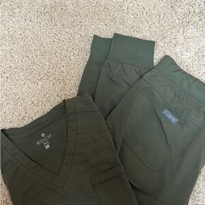 Olive Green Scrub Set